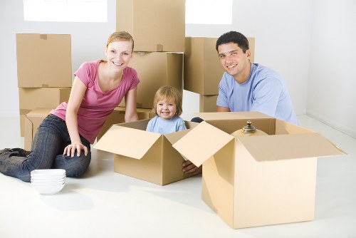 Mobile self storage unit delivered for convenient packing in Alperton