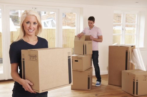 Organised packing boxes for a small removals job