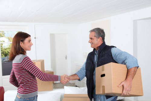 Secure storage unit with boxes and furniture